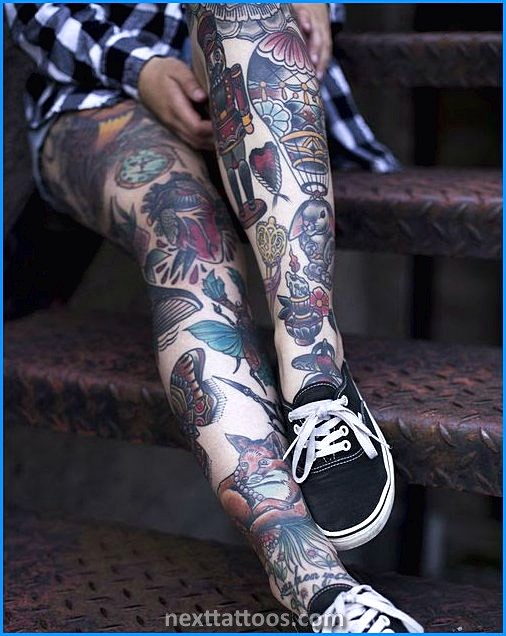Feminine Lower Leg Tattoos For Females