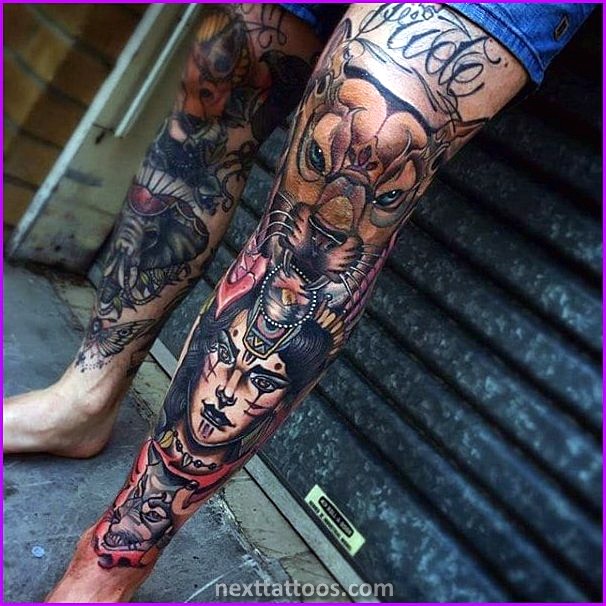 Male Shin Tattoos - Shin Tattoo Ideas For Men