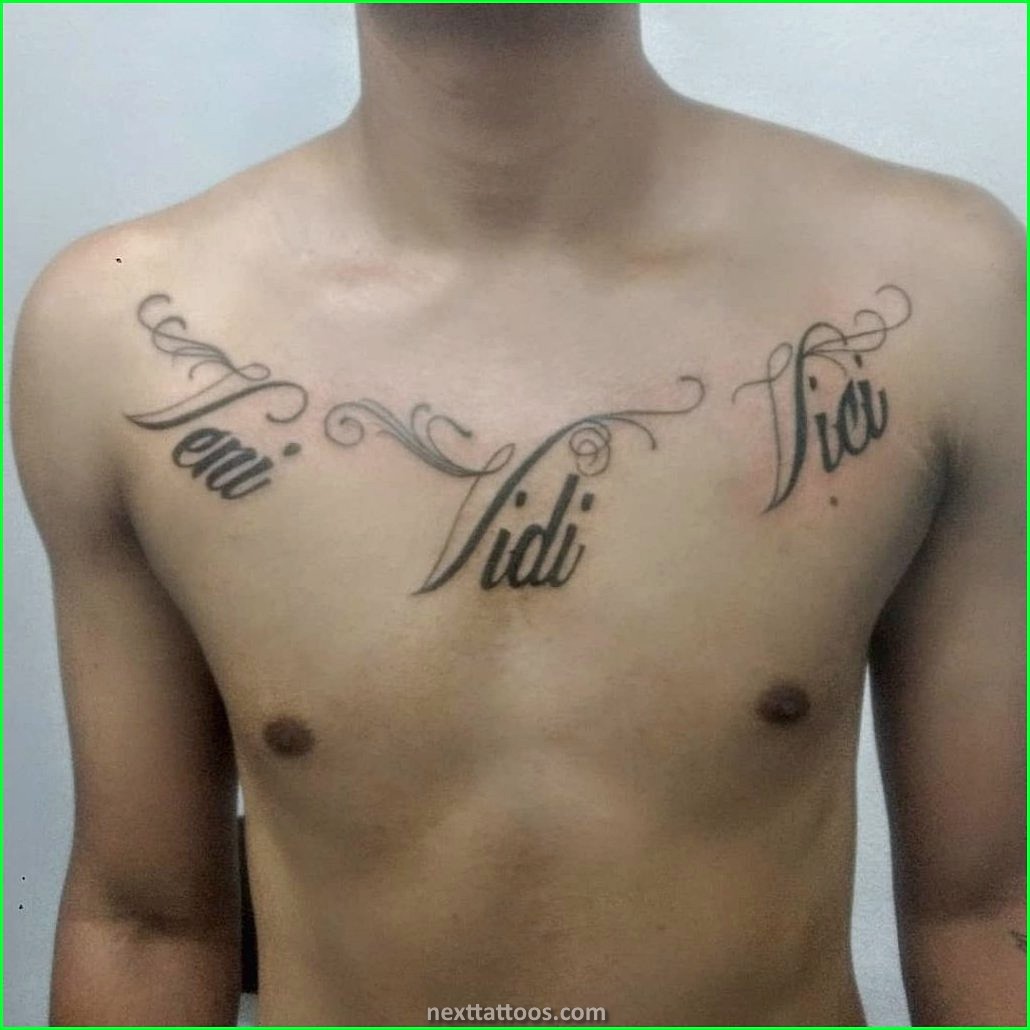Mens Chest Tattoos Words