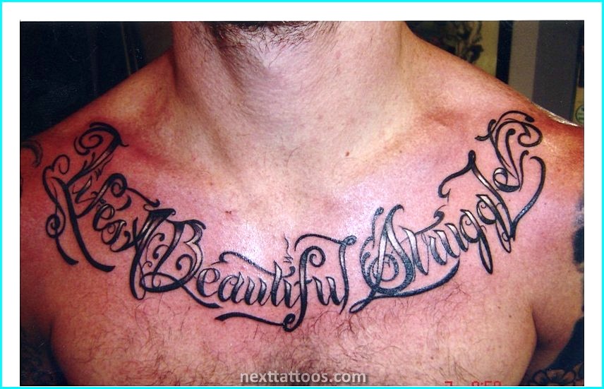 Mens Chest Tattoos Words