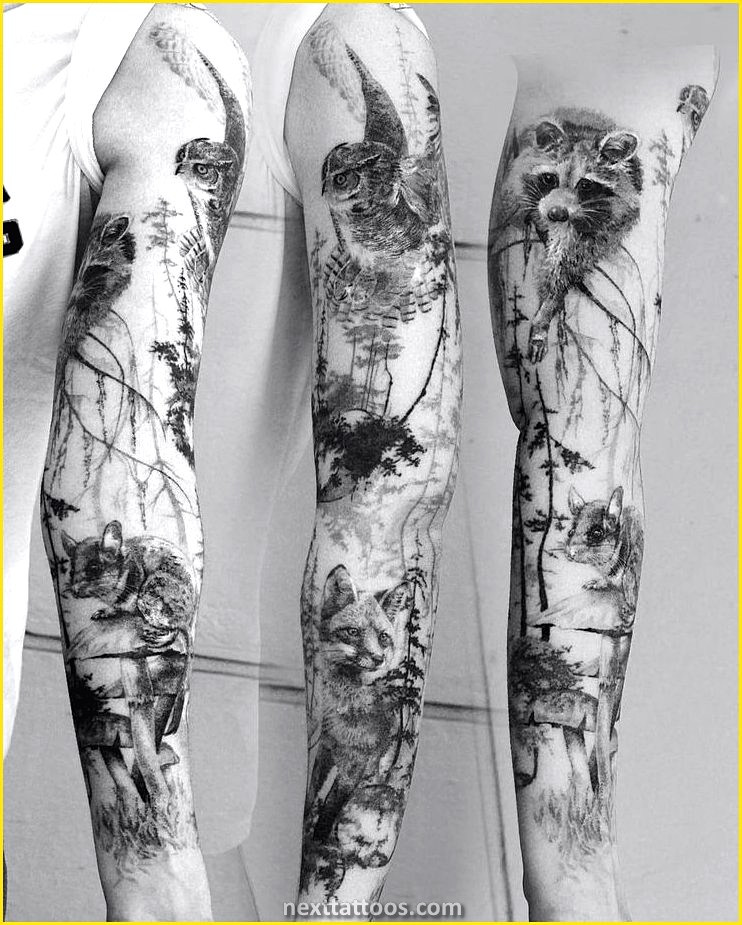 Black and Grey Nature Tattoos