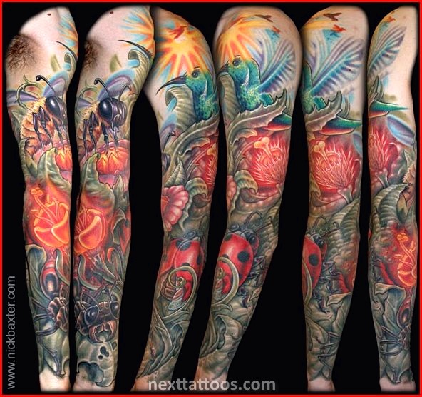 Nature Themed Sleeve Tattoos