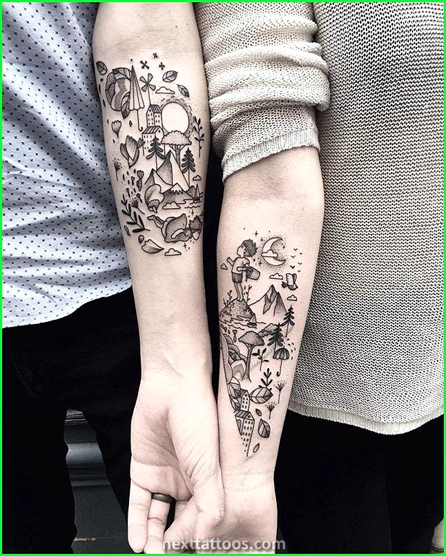 Romantic Tattoos For Couples - Nature Tattoos For Couples