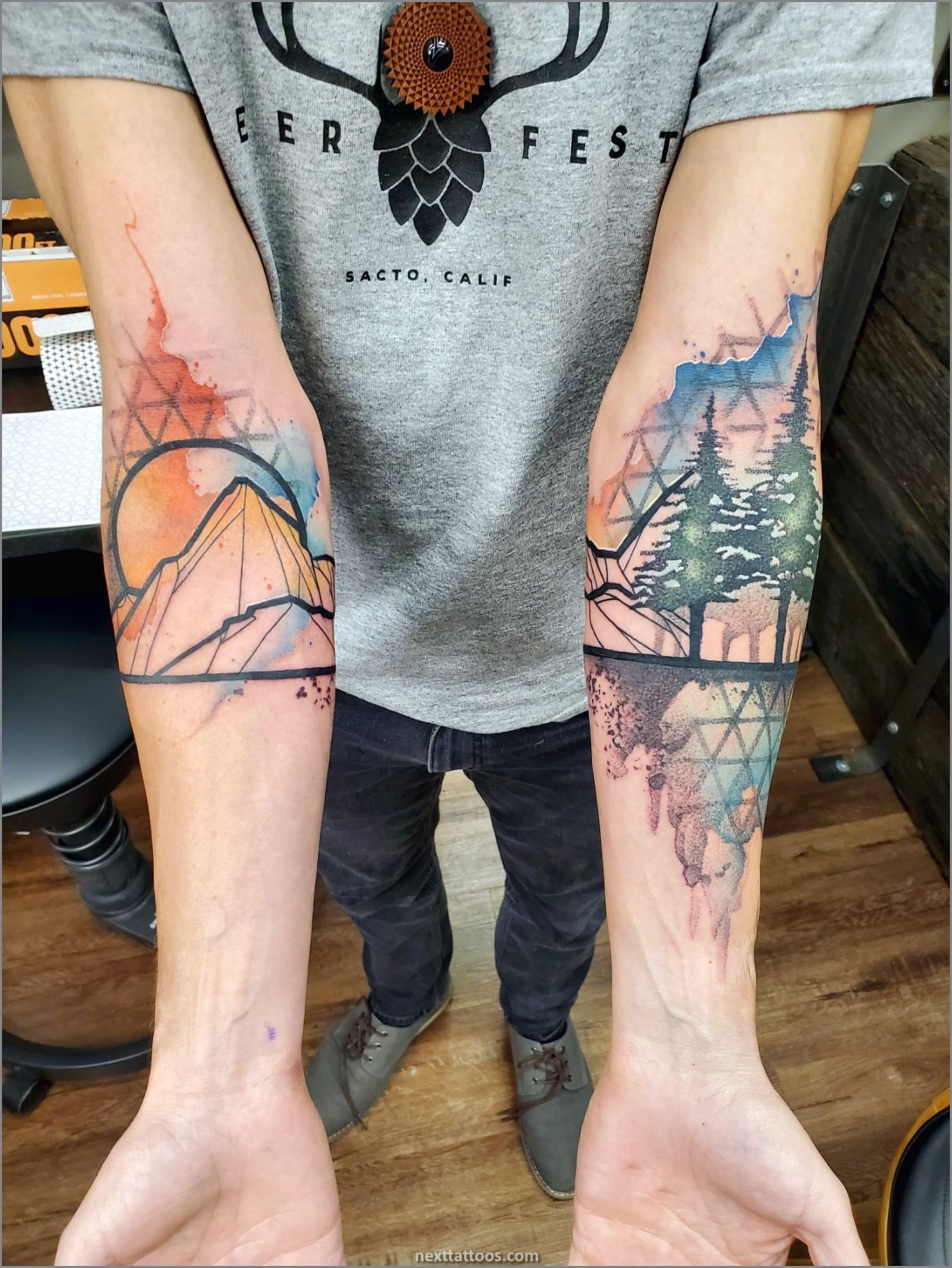 Geometric Nature Tattoos