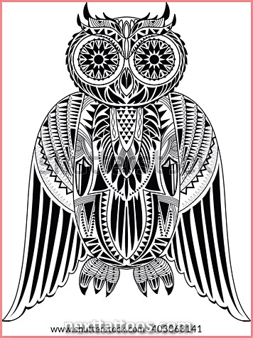 Owl With Mandala Background and a Unisex Crown Tattoo Sketch