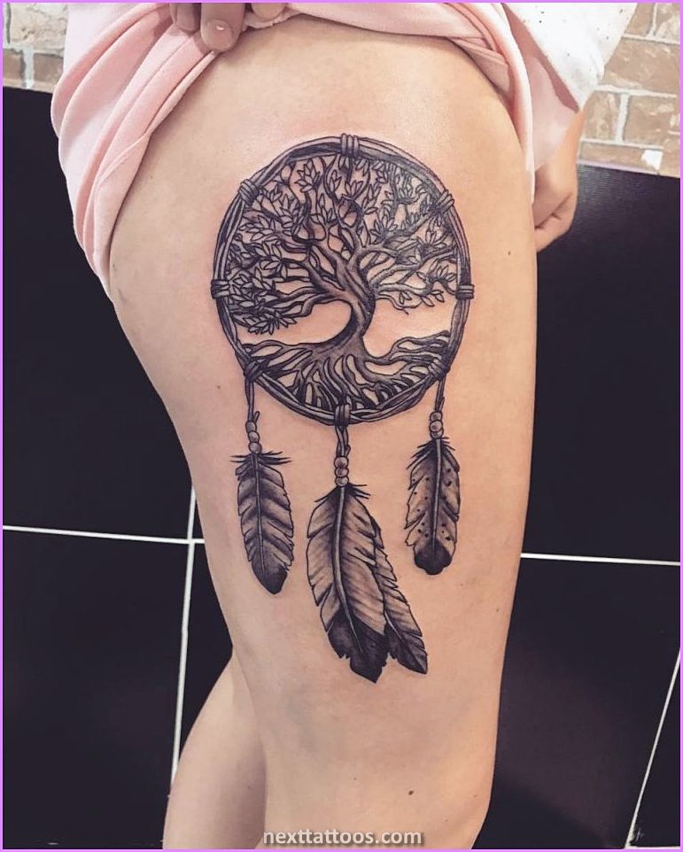 Dream Catcher Tattoos - Show Off Your Feminine Side With a Dream Catcher Tattoo on Your Thigh