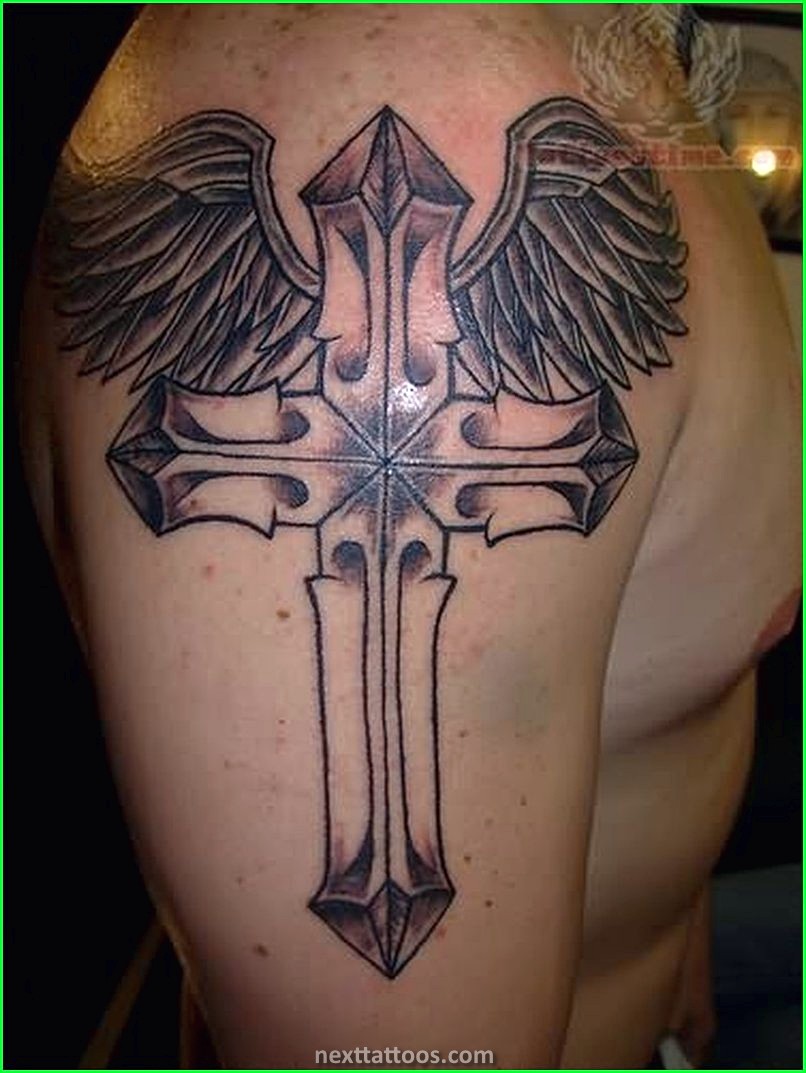 Tattoo крест с крыльями