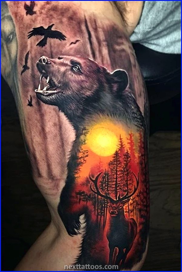 Cute Wild Animal Sleeve Tattoos