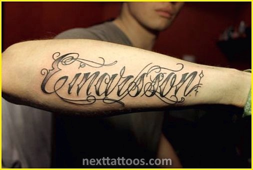 Last Name Tattoos on Arm Small