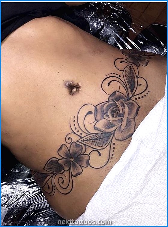 Stretch Mark Stomach Tattoos For Females